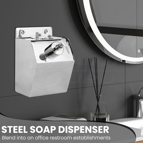 BATH GURU Stainless Steel Liquid Soap/Shampoo Dispenser for Bathroom & Kitchen - 500 ML (Heavy Duty, Brass Pump) - Image 5