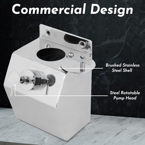 BATH GURU Stainless Steel Liquid Soap/Shampoo Dispenser for Bathroom & Kitchen - 500 ML (Heavy Duty, Brass Pump) - Image 4