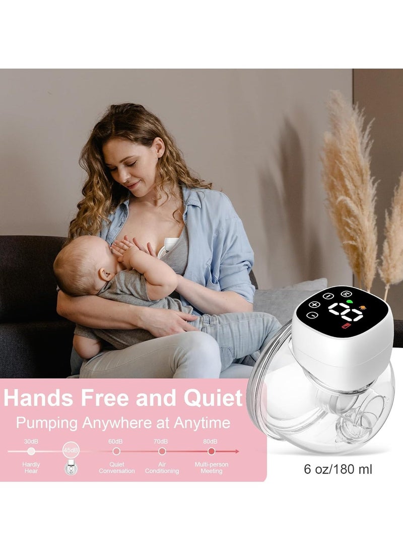 Upgraded Hands Free Breast Pump, Portable, Longer Battery Life, 3 Modes & 9 Levels, Low Noise, 24mm , LED Display - 1 Pack White  - Image 3