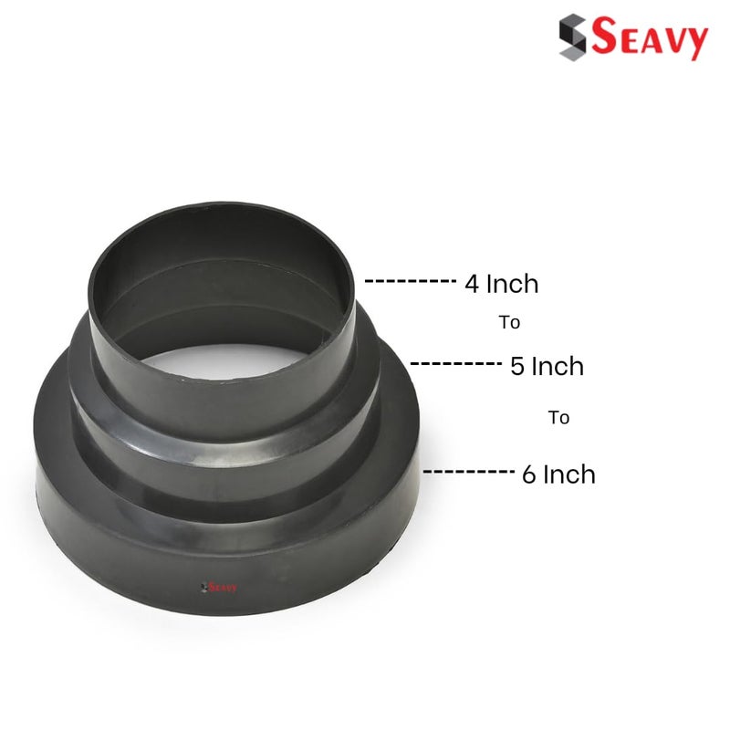 Seavy PVC Chimney Pipe Reducer | Converter Cone (6" to 5" to 4") - Image 3