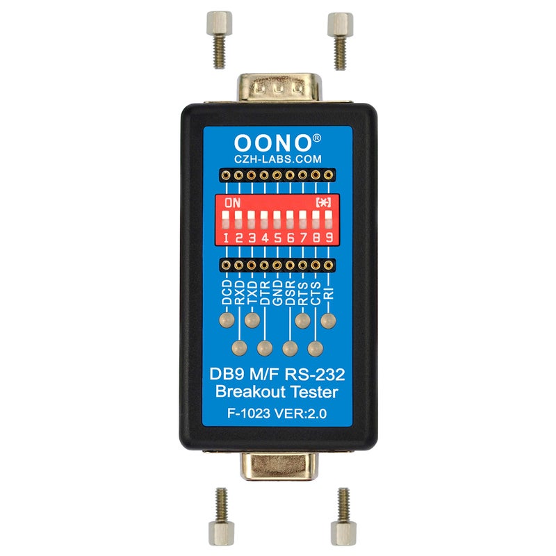 OONO RS232 Breakout Tester LED Monitor, DB9 Male to Female Breakout Module - Image 5