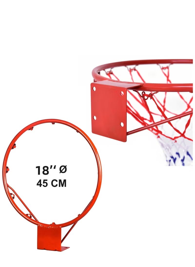 حلقة كرة سلة معلقة على الحائط أو الباب للاستخدام الداخلي/الخارجي، 45 سم - Image 5