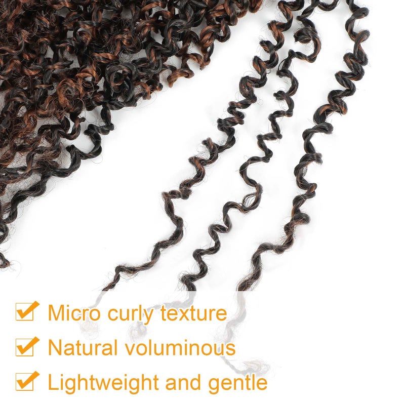 Aksice Pre-looped Yanky Twist Crochet Hair 8 Inch 8 Packs Bohemian Passion Twist Spring Mini Twist Crochet Hair for Black Women Boho Crochet Braids Synthetic (#1b/h/30) - Image 5