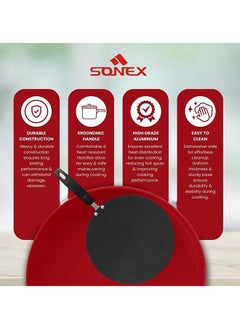 SONEX Sonex Non Stick Junior Tawa 25.5cm, Even Heating, High Quality Aluminum, Premium Non-Stick Coating And Bakelite Heat Resistant Handle, Long Lasting Construction Durable Construction, Easy to Clean  - Image 5