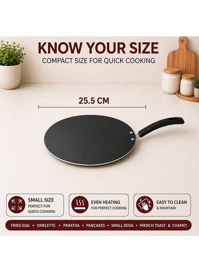 Sonex Non Stick Junior Tawa 25.5cm, Even Heating, High Quality Aluminum, Premium Non-Stick Coating And Bakelite Heat Resistant Handle, Long Lasting Construction Durable Construction, Easy to Clean - Image 2
