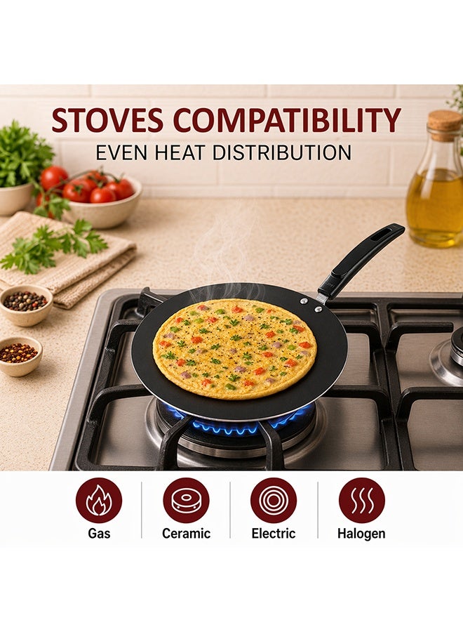 Sonex Non Stick Junior Tawa 25.5cm, Even Heating, High Quality Aluminum, Premium Non-Stick Coating And Bakelite Heat Resistant Handle, Long Lasting Construction Durable Construction, Easy to Clean - Image 3