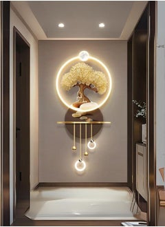شي ون لوحة حائط مضيء بتصميم شجرة بونساي ذهبية مع إضاءة LED عصرية  - Image 1