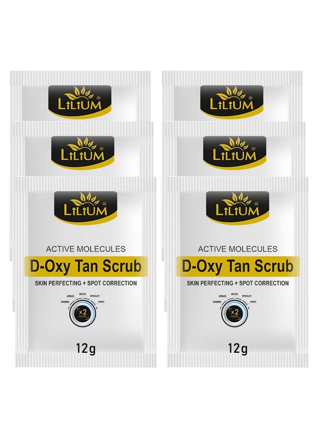 Lilium D Oxy Tan Face Scrub, Helps in Skin Perfecting & Spot Correction, Reduces Tanning & Prevents from Sun Burn 12g x 6 - Image 2