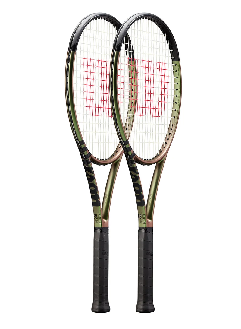 Blade 98S V8 Tennis Racket, 18x16, Adults, Intermediate/ Advanced - Green/ Bronze/ Black