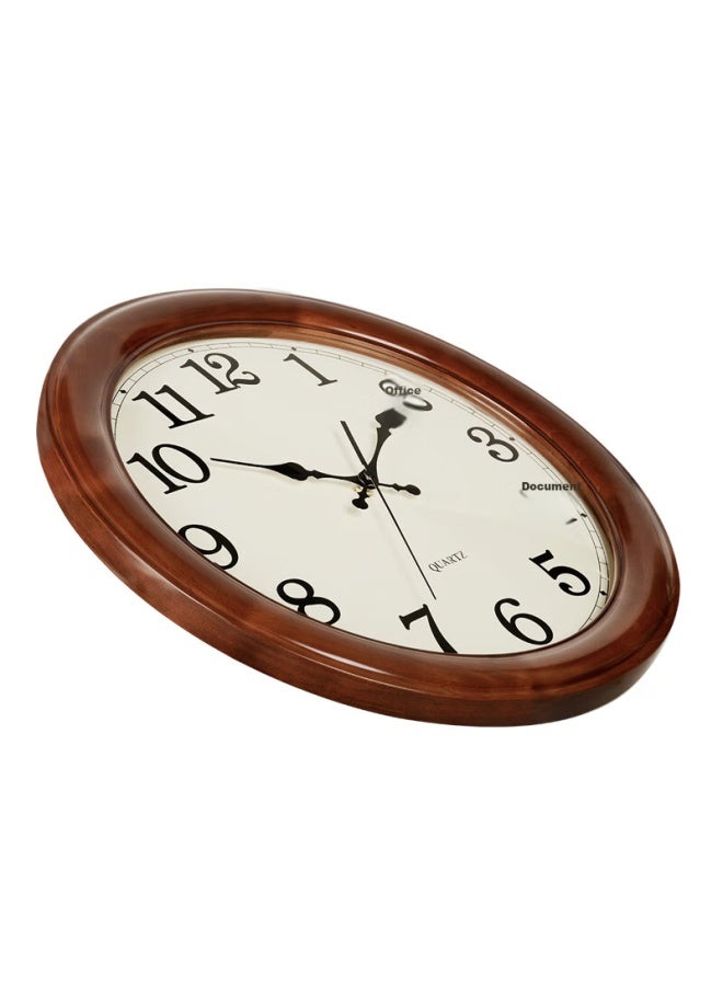 Hense Solid Wood Wall Clock, Living Room Hanging Clock, Home Wall Clock, Simple Quartz Clock, Hw25, Brown, 18 Inches, 45cm - Image 4
