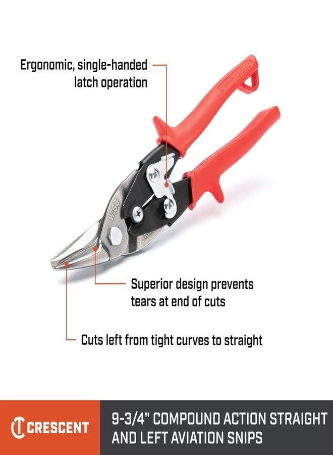 Wiss مقص طيران Crescent Wiss 9-3/4" MetalMaster مركب الحركة مستقيم ويسار - M1R - Image 3