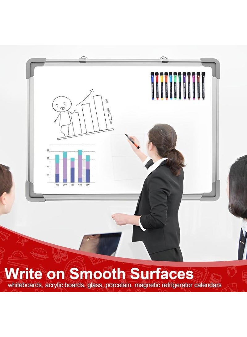  طائرة ورقية اقلام تحديد سبورة بيضاء مغناطيسية، 12 لون، اقلام تحديد قابلة للمسح باطراف دقيقة قابلة للمسح، اقلام رسم منخفضة الرائحة، اقلام رسم عائمة، مع غطاء ممحاة، للرسم والكتابة والمكتب والمدرسة - Image 5