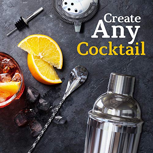 Highball  Chaser Highball & Chaser 13-Piece Cobbler Cocktail Shaker Set Stainless Steel Mixology Bartender Kit With Stand For Home Bar Cocktail Set | Laser Engraved Cocktail Tools | Plus Ebook with 30 Cocktail Recipes - Image 4