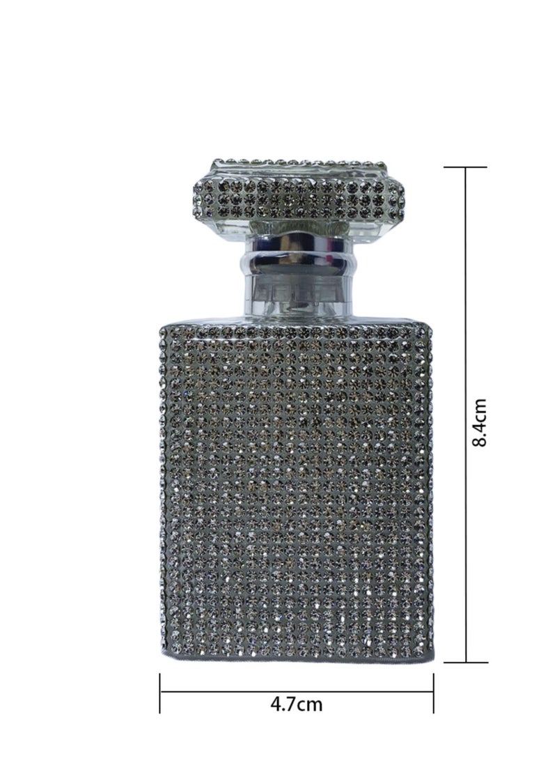 Elegant 30 ml Silver Crystal Refillable Perfume Atomizer – Leak‑Proof Diamond Glass Spray Bottle for Travel, Gifts & Home Fragrance - Image 2