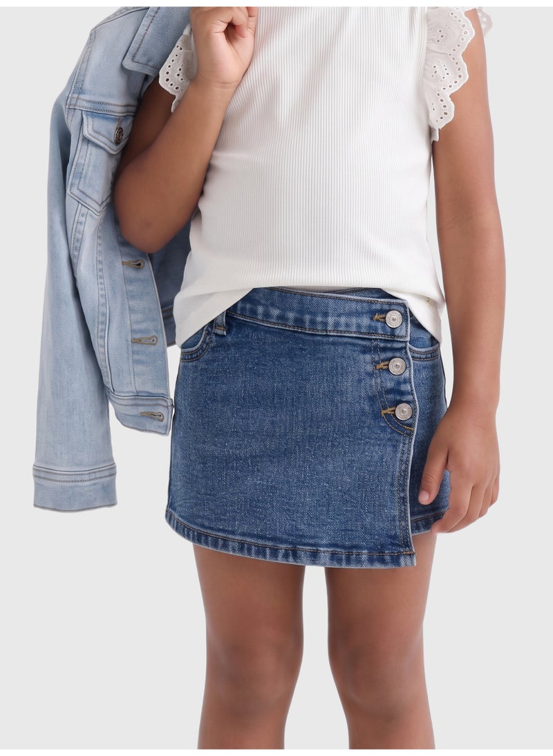 ONLY Girl's Jenny Stretch Denim Skort - Image 4