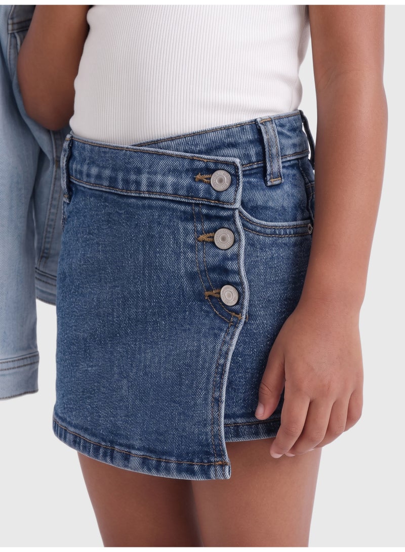 ONLY Girl's Jenny Stretch Denim Skort - Image 1