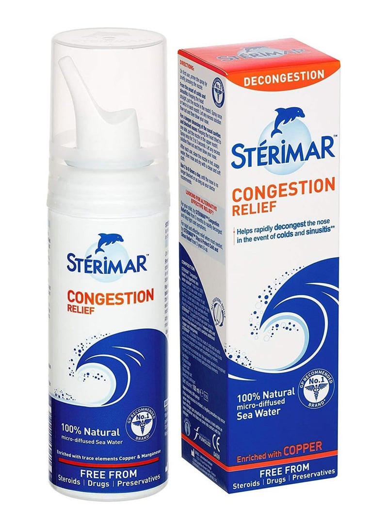 sterimar Nasal Spray - Congestion Relief - Natural Sea Water With Copper & Magnesium - 100Ml - Pack Of 2 - Image 2