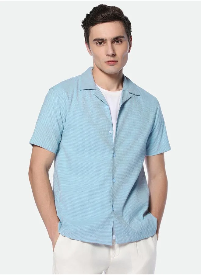 Dennis Lingo Textured Casual Shirt with Buttons