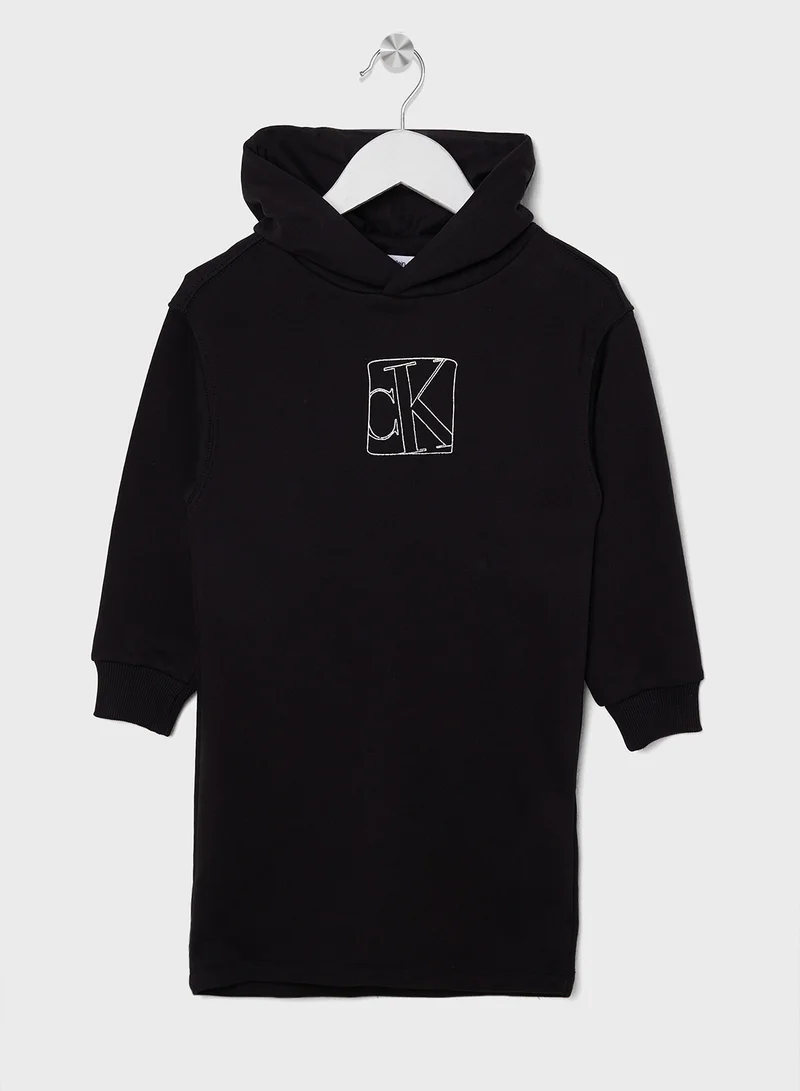 Calvin Klein Jeans Hooded Sweatshirt Dress