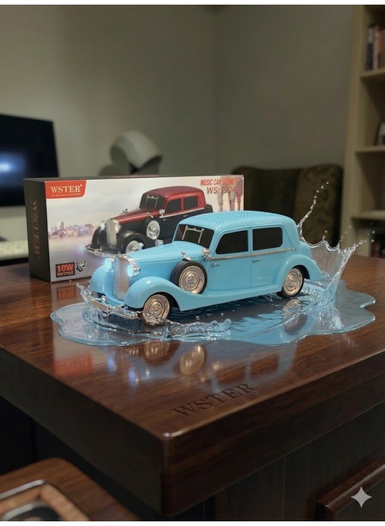 ويستر مكبر صوت بلوتوث WSTER Music على شكل سيارة، مزود بشاشة LED، بقوة 10 واط، مع منافذ USB وTF وFM وبلوتوث وAUX وMP3 - Image 3