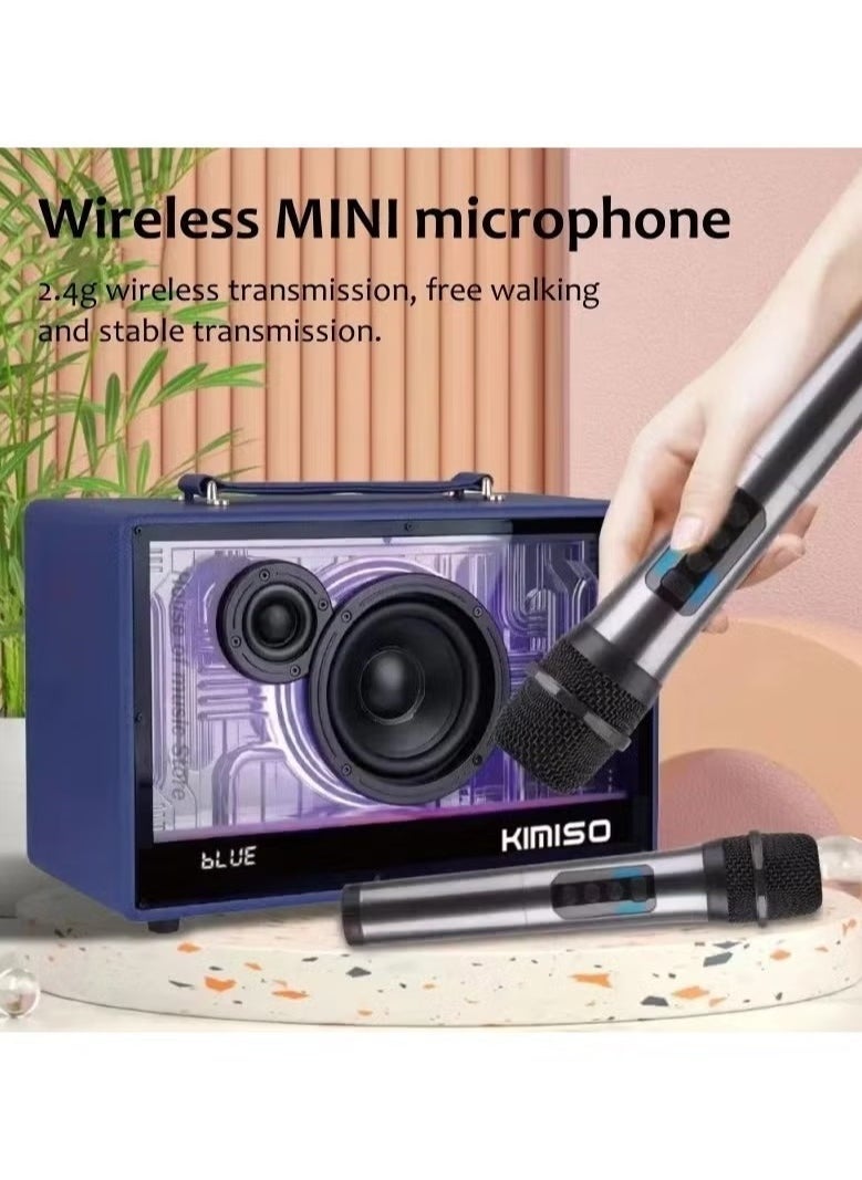 Smart Berry M90 Portable Bluetooth Speaker with 2 UHF Wireless Microphones – Ultimate Karaoke Machine for Adults & Kids – Speaker System with Progressive LED Lights – Rechargeable Home Party Sound System with Deep Bass & Clear Audio for Events, Outdoor, and Indoor Entertainment - Image 2