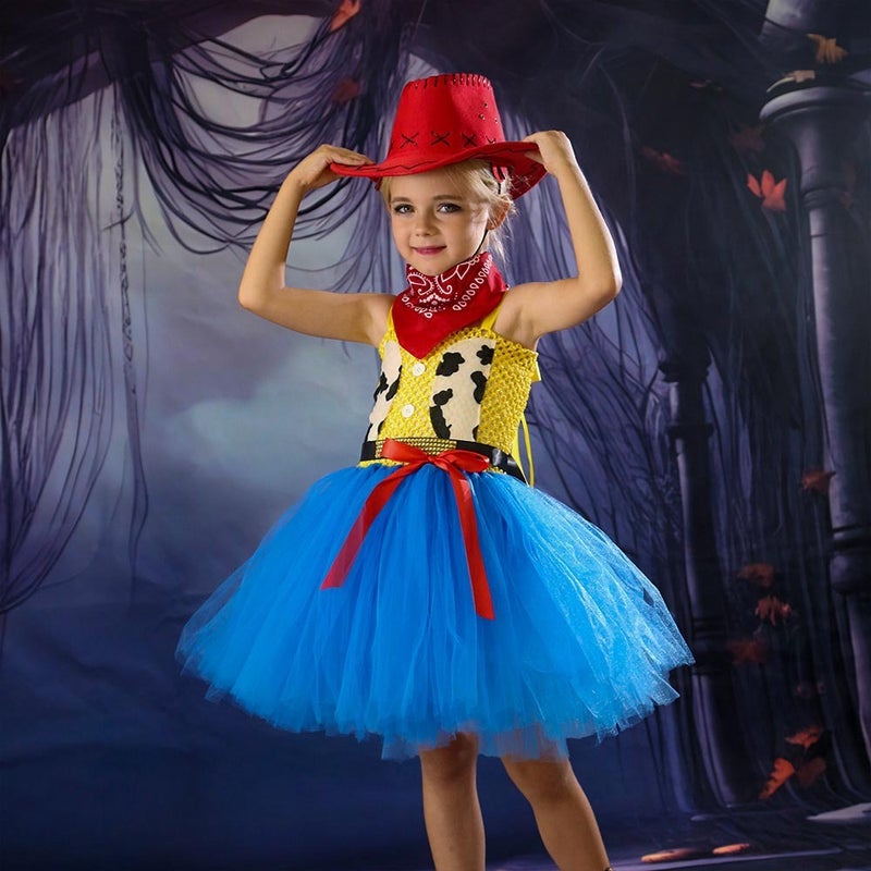 Kids Toy Story Woody Princess Dress Cowgirl Tutu Skirt Halloween Costume for Children - Image 3