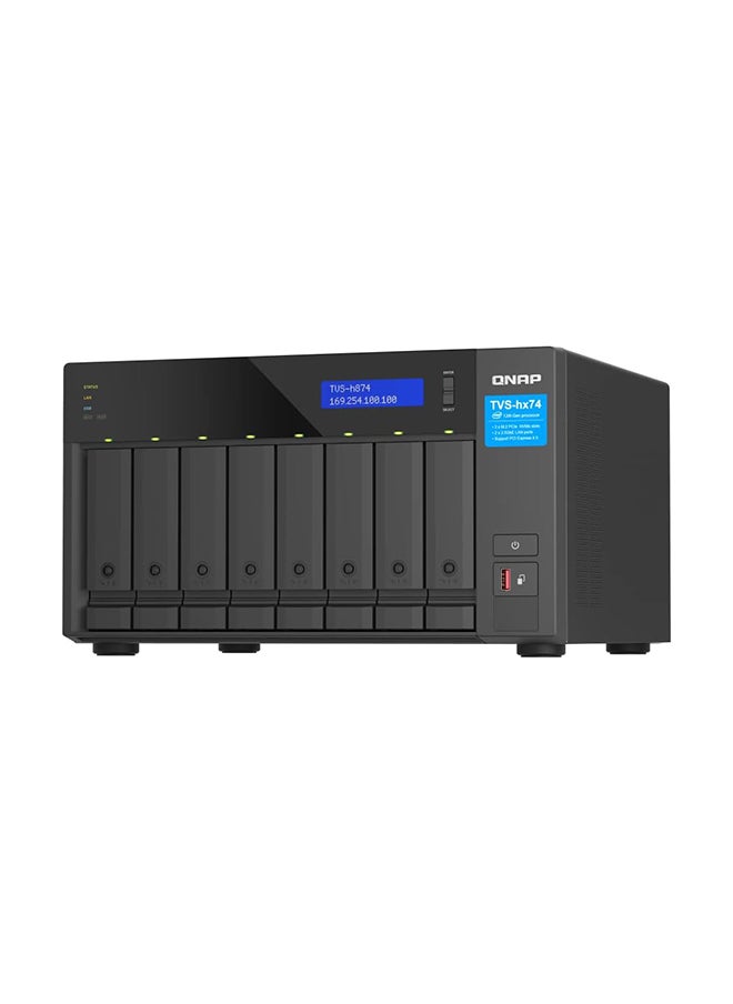 QNAP TVS-h874-i7-32G-US 8 Bay High-Speed Desktop NAS with M.2 PCIe Slots, 12th Gen Intel Core CPU, up to 64GB DDR4 RAM, 2.5 GbE Networking and PCIe Gen 4 expandability (Diskless)  - Image 1