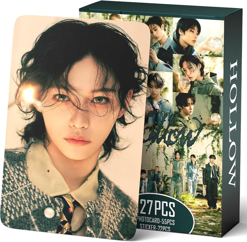 PYAJUU Stray Kids HOLLOW Album Photocards 127 PCS KPOP Giant Photo Card Set Stray Kids Merch Boys and Girls Card Set 55 PCS Photocard and 40 PCS Stickers - Image 1