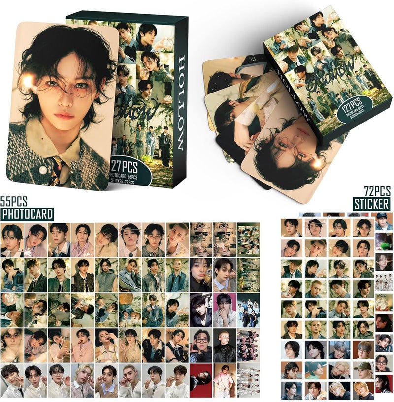PYAJUU Stray Kids HOLLOW Album Photocards 127 PCS KPOP Giant Photo Card Set Stray Kids Merch Boys and Girls Card Set 55 PCS Photocard and 40 PCS Stickers - Image 2