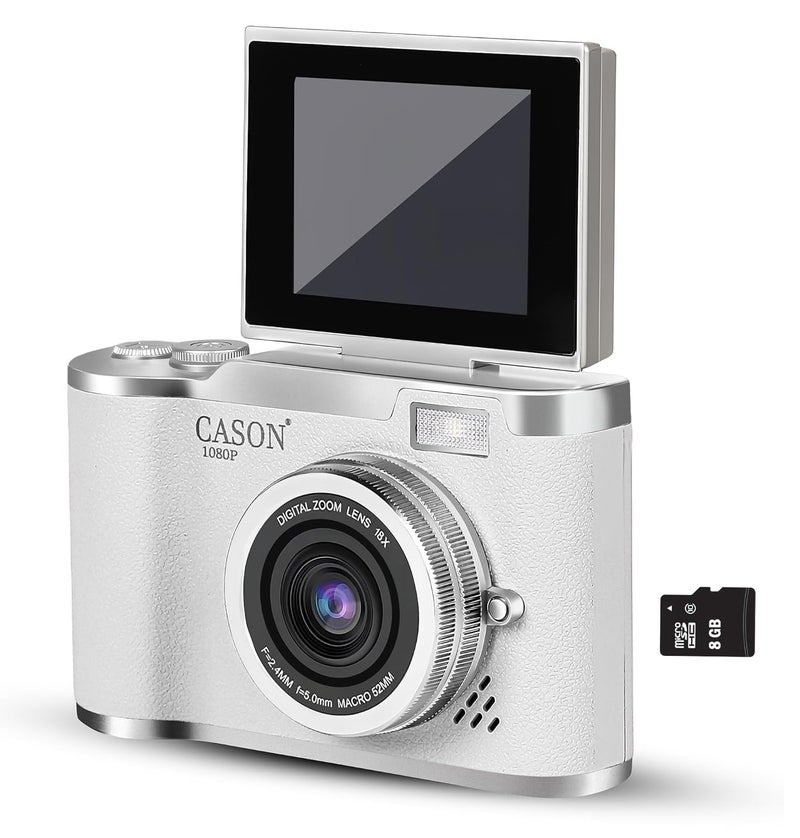 Cason 48MP Digital Camera for Kids-Real Photo & Video Mini Camera for Photography 2.4” Rotating Screen, Built in Games Kids Cameras for 5-15 Years Girls & Boys(Supports Upto 64GB Memory) - Image 1