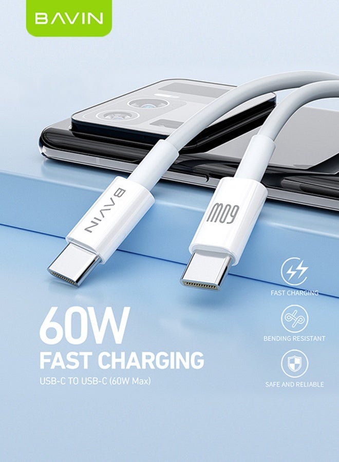 BAVIN USB C Cable 60W, TYPE-C to USB-C Cable 1M, USB C Charger Cable for iPhone 15, Mac Book Pro 2020, iPad Pro 2020, Switch, Samsung Galaxy S20 Plus S9 S8 Plus, Pixel, Huawei P60, Xiaomi, Laptops and lot more - Image 5