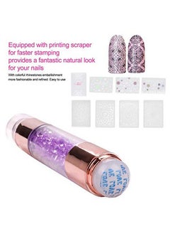 Sonew 4Sets Manicure Art Stampers Silicone Stamp Pens Nail Stamping Plates Double Ended Wnail Seal Plate Manicure Stamp Pen For Home Nail Salon Use  - Image 3
