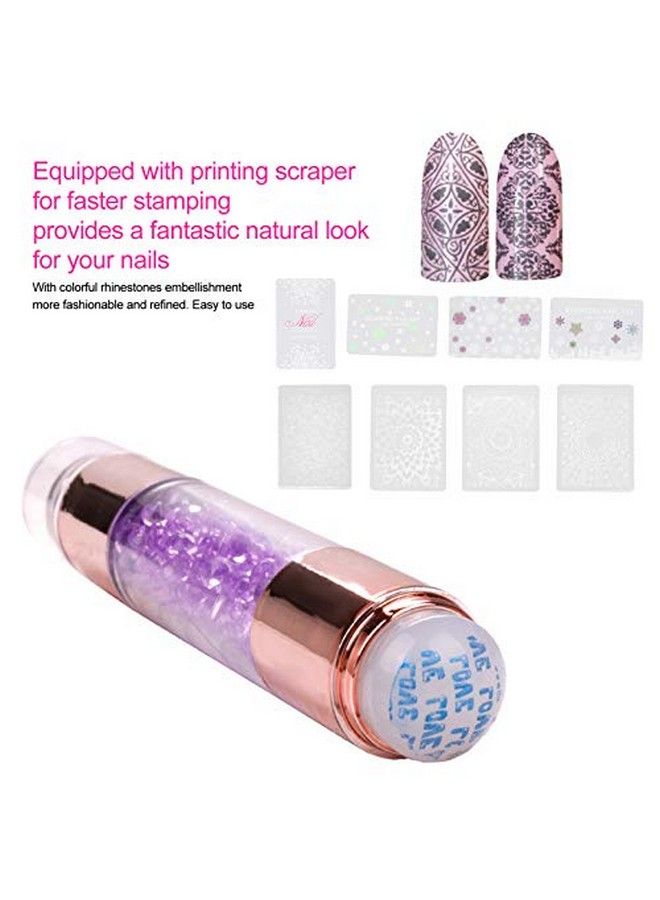 Sonew 4Sets Manicure Art Stampers Silicone Stamp Pens Nail Stamping Plates Double Ended Wnail Seal Plate Manicure Stamp Pen For Home Nail Salon Use - Image 3