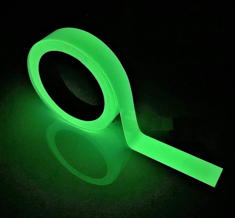 JSITON Glow in The Dark Tape - 65 FT X 0.5 Inch Luminous Photoluminescent/Luminescent Emergency Roll Safety Egress Markers Stairs, Walls, Steps, Exit Sign. Glowing Pro Theatre Stage Floor (65 ft X 0.5 inch) - Image 1