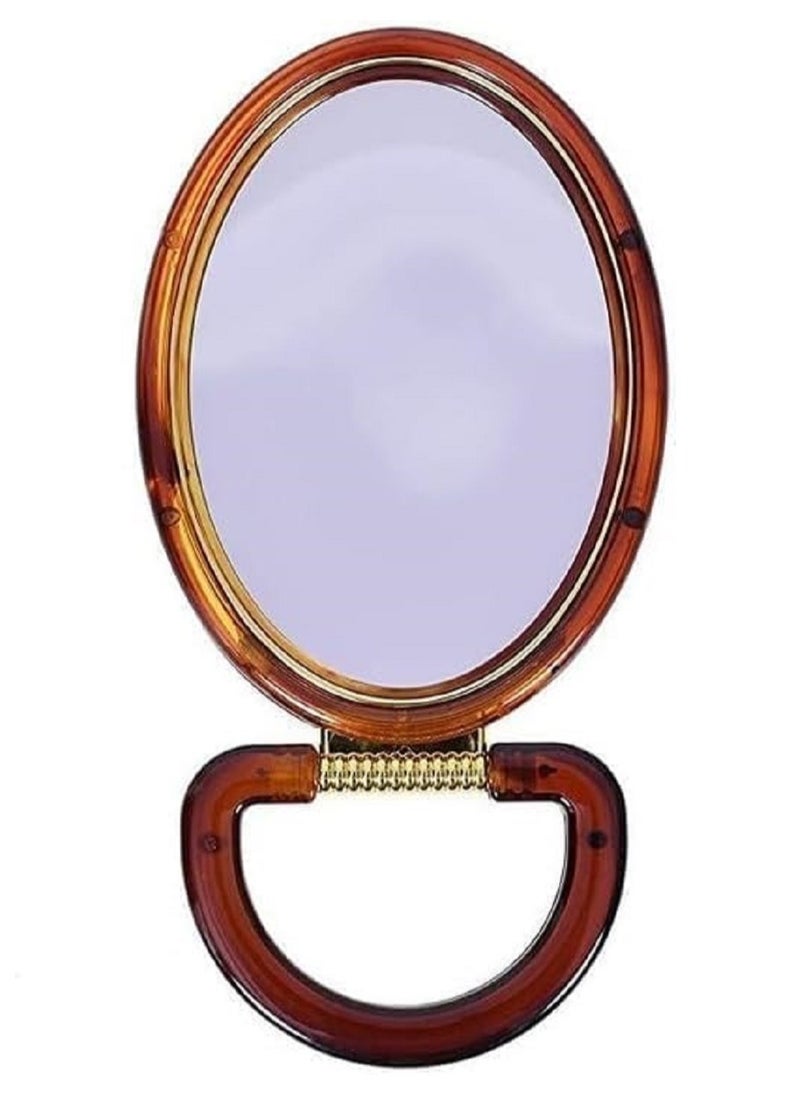 Generic Makeup mirror mounted on the table top - on both sides for the bathroom - hairdressing table - barber shop - salons - double-sided - natural view - 5 times magnified view (size 12*8 cm)  - Image 2