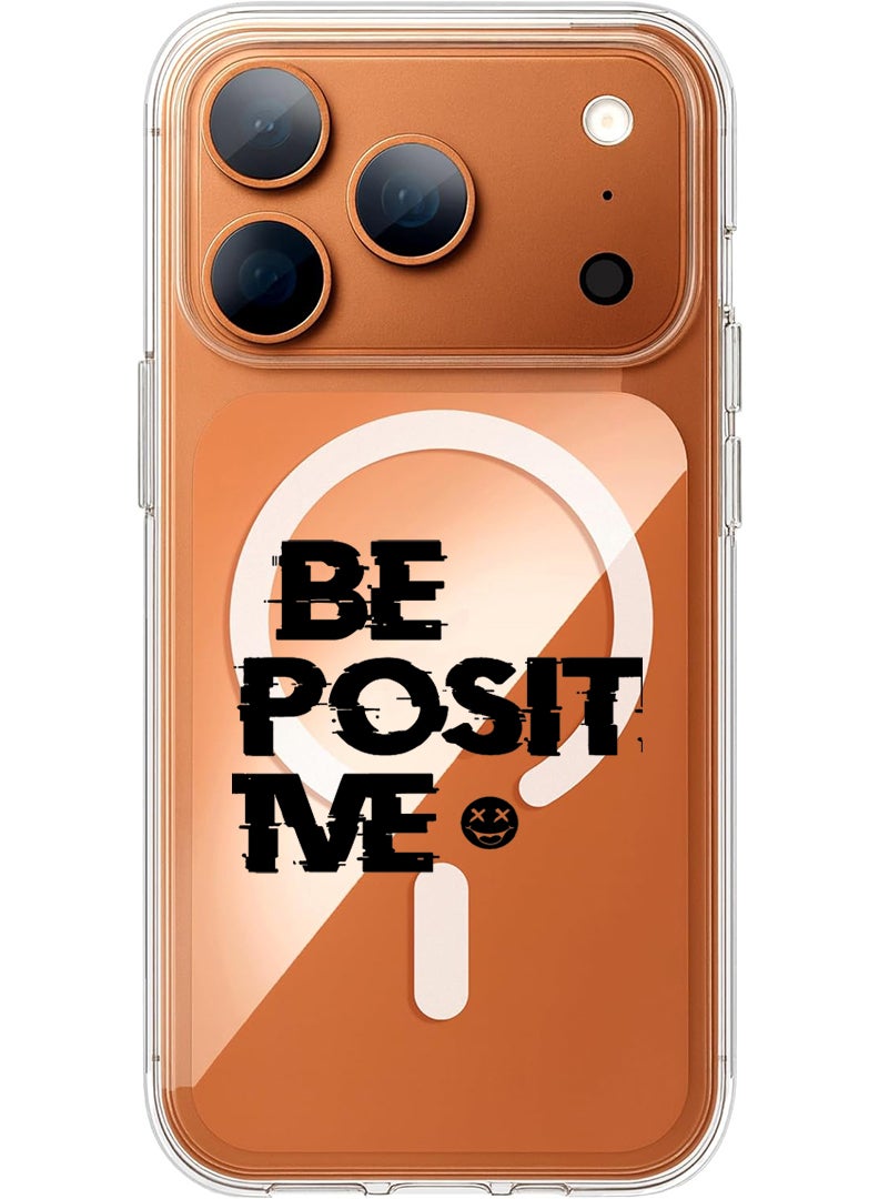 Theodor Magnetic Case for Apple iPhone 17 Pro Max Compatible with MagSafe Wireless Charging, Shockproof Phone Bumper Cover - be positive - Image 1