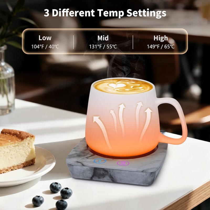 Vobaga Mug Warmer, Coffee Cup Warmer for Desk Auto Shut Off After 4 Hours, Candle Warmer with Three-Temp Settings, Coffee Mug Warmer for Cocoa Tea Ideal Coffee Gift Birthday - Image 3