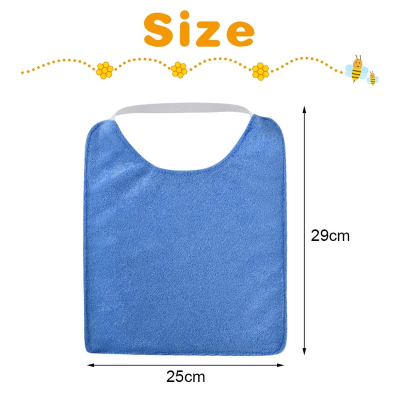 Vicloon مريلة فيكلون للأطفال، مجموعة 5 قطع من المرايل القطنية، مريلة للأطفال الأولاد والبنات، مريلة قطنية مقاومة للماء، حزام مرن قابل للتعديل، مريلة باندانا للأطفال للرضاعة، التسنين وسيلان اللعاب (أزرق) - Image 2