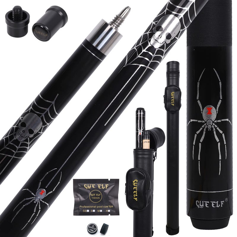 CUEELF Pool Cue Stick,Billiard Cue Sticks with Hard Case Low Deflection Shaft Professional Billiard Pool Cues Sticks 19.5-21 oz Cue Stick - Image 1