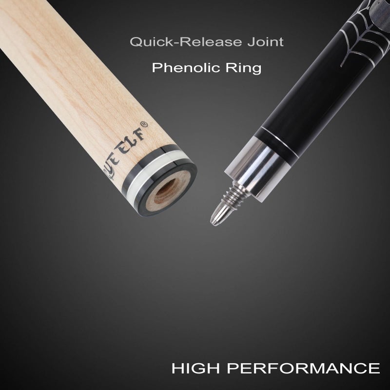 CUEELF Pool Cue Stick,Billiard Cue Sticks with Hard Case Low Deflection Shaft Professional Billiard Pool Cues Sticks 19.5-21 oz Cue Stick - Image 4