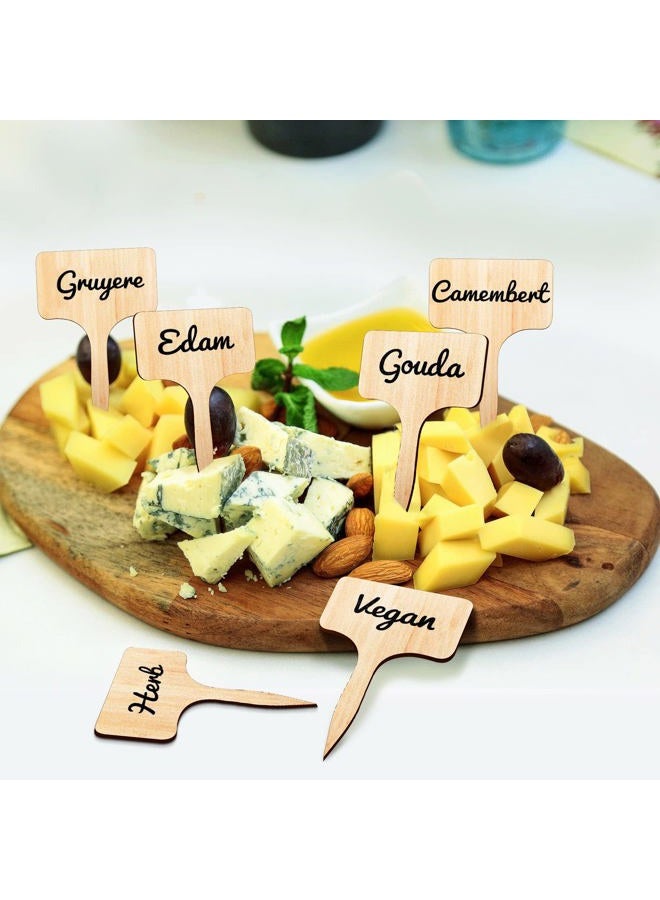 Queekay 15 Pieces Reusable Wooden Cheese Markers for Charcuterie Board Name Tag (2.44 x 3.94in) - Image 5