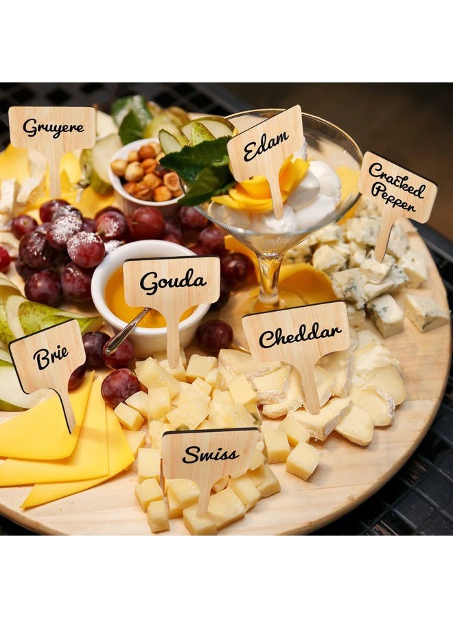 Queekay 15 Pieces Reusable Wooden Cheese Markers for Charcuterie Board Name Tag (2.44 x 3.94in) - Image 4