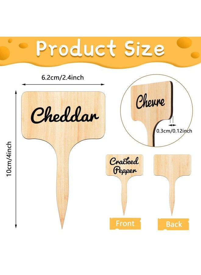 Queekay 15 Pieces Reusable Wooden Cheese Markers for Charcuterie Board Name Tag (2.44 x 3.94in) - Image 2