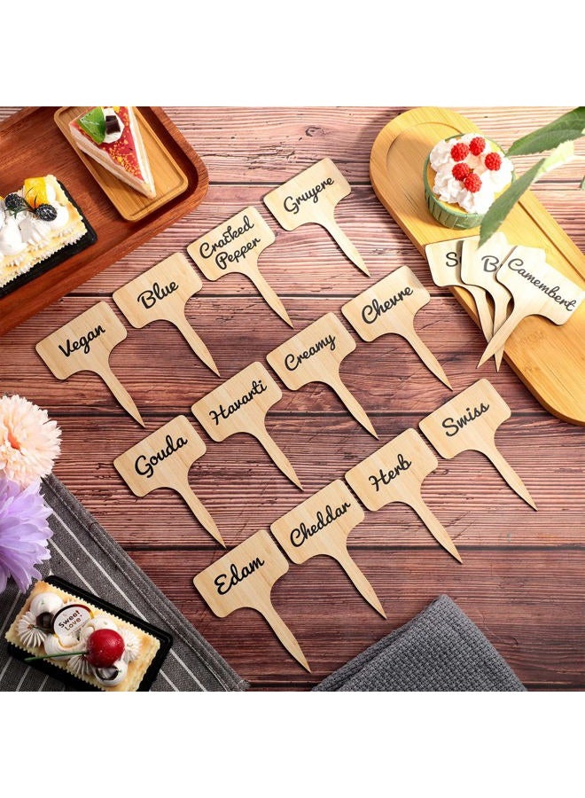 Queekay 15 Pieces Reusable Wooden Cheese Markers for Charcuterie Board Name Tag (2.44 x 3.94in) - Image 3