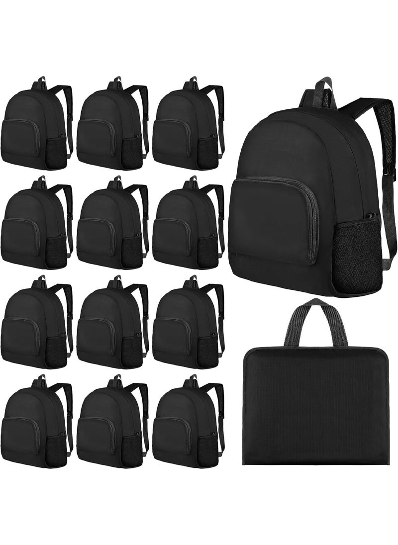 Reginary Reginary 24 Pcs Backpack 17 Backpacks Foldable Lightweight Bookbags Student Outdoor Travel School Book Bag with Storage Bag Black  - Image 1