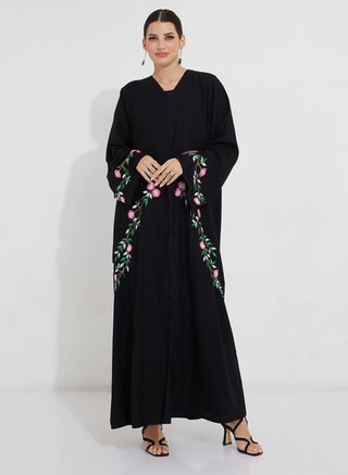 Open abaya crafted from premium black crepe fabric with Tulip Embroidery - pzsku/ZA2EC05A535CDDD6D1487Z/45/_/1679931332/31782528-acfd-4b35-bb78-8fe5d0d2a833