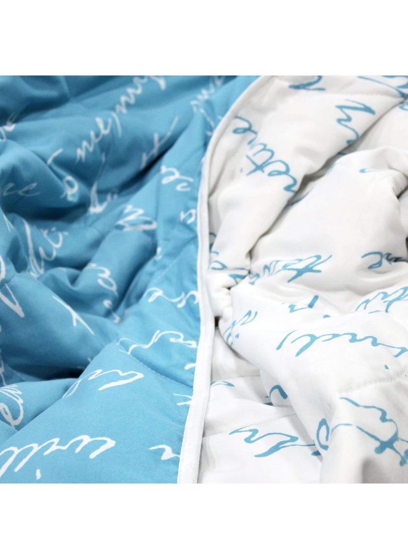 Divine Casa Divine Casa Luxor Abstract Microfibre Single Comforter Blue  - Image 3