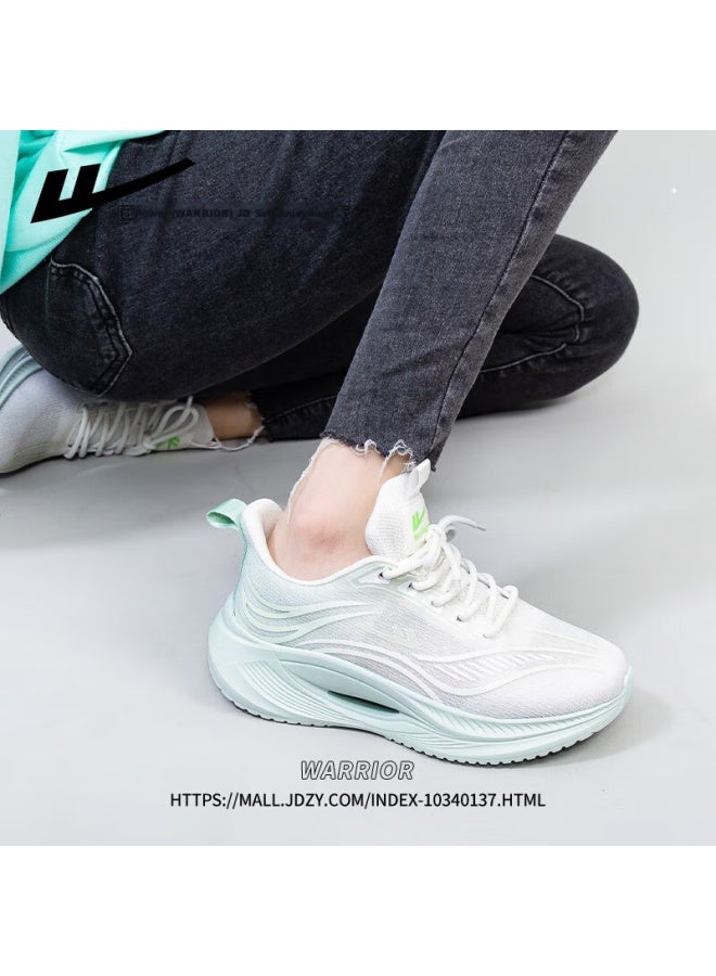 Pull Back Warrior Women's Sports Shoes New Breathable Thick-soled Casual Women's Shoes Light Green Size 36 - Image 1