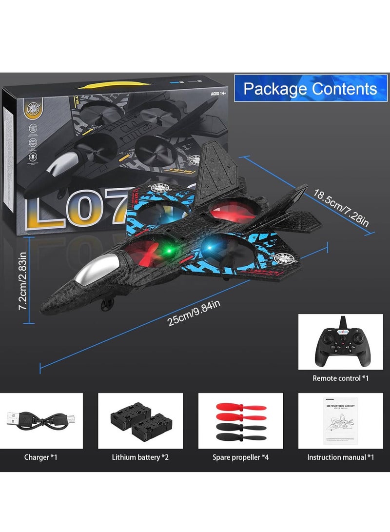 Aeroplane 2.4GHz Remote Controlled Aeroplane L0712 Quadcopter Floating Fighter Plane RC Aeroplane RTF for Beginners Children and Adults APlane Toy with Coloured Lights USB Charging - Image 4