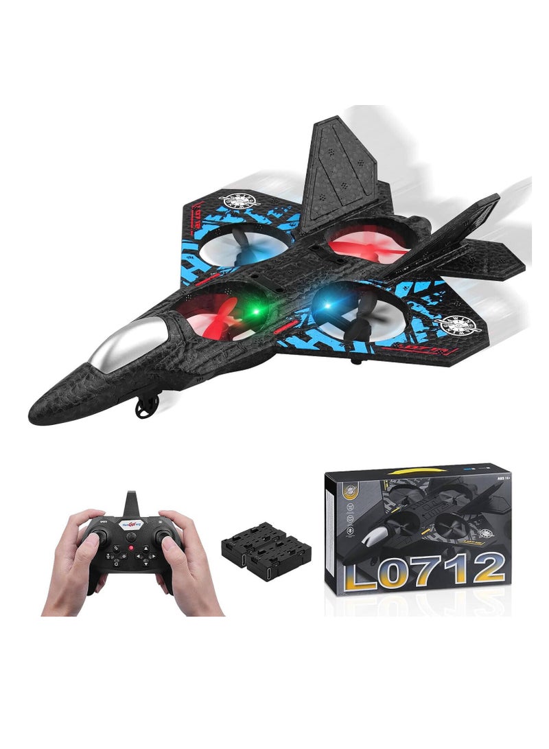 Aeroplane 2.4GHz Remote Controlled Aeroplane L0712 Quadcopter Floating Fighter Plane RC Aeroplane RTF for Beginners Children and Adults APlane Toy with Coloured Lights USB Charging - Image 1